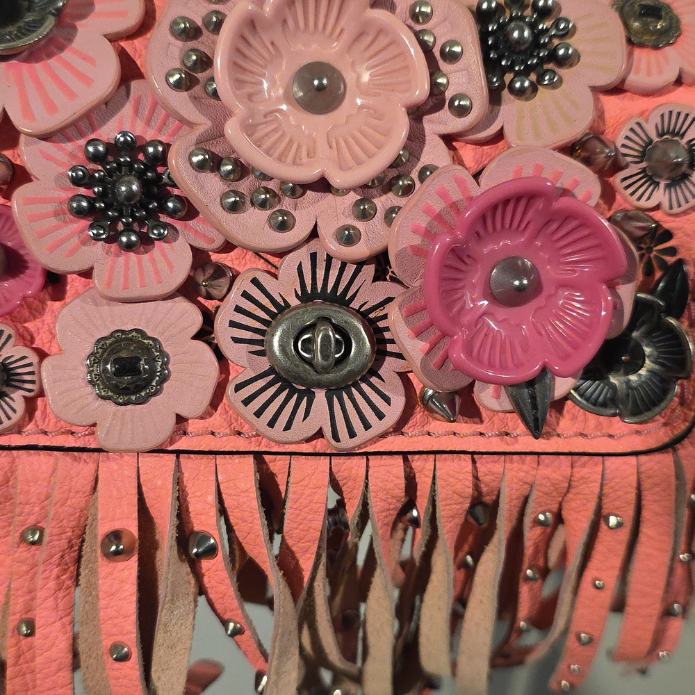 👜Coach 1941 Wild Tea Rose Fringe Dinky bag KISSLOCK INSIDE! - Picture 8 of 12